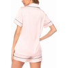 Ekouaer Pajamas for Women Set Silk Satin Pjs 2 Piece Button Down Sleepwear | Classic Notch Collar Pjs,Soft Casual Sleepwear,Loungewear Top and Shorts for Bridal Gifts,Daily Wear,Party,Vacation(Champagne)