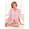 Ekouaer Pajamas for Women Set Silk Satin Pjs 2 Piece Button Down Sleepwear | Classic Notch Collar Pjs,Soft Casual Sleepwear,Loungewear Top and Shorts for Bridal Gifts,Daily Wear,Party,Vacation(Christmas Gingerbread Man)