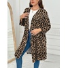 Ekouaer Women Plus Size Robe Knee Length Lightweight Bathrobe Short Kimono Robes with Pockets Maternity Robe | V Neck,Knee Length,Kimono,Soft,Comfy,Maternity Robes(Leopard)
