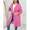 Ekouaer Women Plus Size Robe Knee Length Lightweight Bathrobe Short Kimono Robes with Pockets Maternity Robe | V Neck,Knee Length,Kimono,Soft,Comfy,Maternity Robes(Pink Leopard)