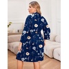 Ekouaer Women Plus Size Robe Knee Length Lightweight Bathrobe Short Kimono Robes with Pockets Maternity Robe | V Neck,Knee Length,Kimono,Soft,Comfy,Maternity Robes(Navy Florals)