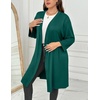 Ekouaer Women Plus Size Robe Knee Length Lightweight Bathrobe Short Kimono Robes with Pockets Maternity Robe | V Neck,Knee Length,Kimono,Soft,Comfy,Maternity Robes(Dark Green)