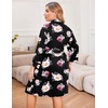 Ekouaer Women Plus Size Robe Knee Length Lightweight Bathrobe Short Kimono Robes with Pockets Maternity Robe | V Neck,Knee Length,Kimono,Soft,Comfy,Maternity Robes(Floral Black)