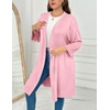 Ekouaer Women Plus Size Robe Knee Length Lightweight Bathrobe Short Kimono Robes with Pockets Maternity Robe | V Neck,Knee Length,Kimono,Soft,Comfy,Maternity Robes(Light Pink)