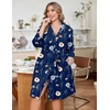 Ekouaer Women Plus Size Robe Knee Length Lightweight Bathrobe Short Kimono Robes with Pockets Maternity Robe | V Neck,Knee Length,Kimono,Soft,Comfy,Maternity Robes(Navy Florals)