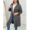 Ekouaer Women Plus Size Robe Knee Length Lightweight Bathrobe Short Kimono Robes with Pockets Maternity Robe | V Neck,Knee Length,Kimono,Soft,Comfy,Maternity Robes(Dark Grey)