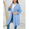 Ekouaer Women Plus Size Robe Knee Length Lightweight Bathrobe Short Kimono Robes with Pockets Maternity Robe | V Neck,Knee Length,Kimono,Soft,Comfy,Maternity Robes(Light Blue)