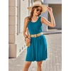Ekouaer Womens Nightgowns Sleeveless Tank Sleep Shirts Pleated Nightshirt | Pleated Tank Nightgown, A-line Fit Any Figure, Easy-wearing Sleepwear, Nighty for Date Night, Maternity Gown, Lounge Outside(Blue Green)
