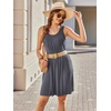 Ekouaer Womens Nightgowns Sleeveless Tank Sleep Shirts Pleated Nightshirt | Pleated Tank Nightgown, A-line Fit Any Figure, Easy-wearing Sleepwear, Nighty for Date Night, Maternity Gown, Lounge Outside(Dark Grey)