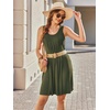 Ekouaer Womens Nightgowns Sleeveless Tank Sleep Shirts Pleated Nightshirt | Pleated Tank Nightgown, A-line Fit Any Figure, Easy-wearing Sleepwear, Nighty for Date Night, Maternity Gown, Lounge Outside(Army Green)