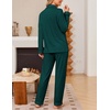 Ekouaer Womens Pajama Sets Button Down Long Sleeve & Pants loungewear(Green)