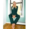 Ekouaer Womens Pajama Sets Button Down Long Sleeve & Pants loungewear(Green)