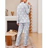 Ekouaer Womens Pajama Sets Button Down Long Sleeve & Pants loungewear(Light Grey Star)