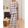 Ekouaer Womens Pajama Sets Button Down Long Sleeve & Pants loungewear(Light Pink Plaid)