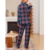 Ekouaer Womens Pajama Sets Button Down Long Sleeve & Pants loungewear(Red Blue Plaid)
