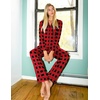 Ekouaer Womens Pajama Sets Button Down Long Sleeve & Pants loungewear(Red Plaid)