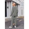 Ekouaer Womens Pajama Sets Fuzzy Fleece Sleepwear Long Sleeve Pjs | Fall Outfits,Sweater Nightwear,V Neck,Pants,2 Piece Matching Set,Ideal for Home Relaxation,Party,Cozy Loungewear(Dark Gray)
