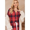 Ekouaer Women’s Pajamas Long Sleeve Loungewear Casual Button Down Pjs | Soft Sleepwear,Notch Collar,Elastic Waist Pants with Side Pockets,Adjustable Drawstring,Pajama Party,Maternity,Postpartum(Christmas Plaid)