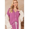 Ekouaer Women’s Pajamas Long Sleeve Loungewear Casual Button Down Pjs | Soft Sleepwear,Notch Collar,Elastic Waist Pants with Side Pockets,Adjustable Drawstring,Pajama Party,Maternity,Postpartum(Rosy)