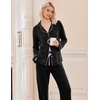 Ekouaer Women’s Pajamas Long Sleeve Loungewear Casual Button Down Pjs | Soft Sleepwear,Notch Collar,Elastic Waist Pants with Side Pockets,Adjustable Drawstring,Pajama Party,Maternity,Postpartum(Black)