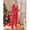 Ekouaer Women’s Pajamas Long Sleeve Loungewear Casual Button Down Pjs | Soft Sleepwear,Notch Collar,Elastic Waist Pants with Side Pockets,Adjustable Drawstring,Pajama Party,Maternity,Postpartum(Christmas Snowman)