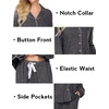 Ekouaer Women’s Pajamas Long Sleeve Loungewear Casual Button Down Pjs | Soft Sleepwear,Notch Collar,Elastic Waist Pants with Side Pockets,Adjustable Drawstring,Pajama Party,Maternity,Postpartum(Dark Grey)