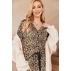 Ekouaer Women’s Pajamas Long Sleeve Loungewear Casual Button Down Pjs | Soft Sleepwear,Notch Collar,Elastic Waist Pants with Side Pockets,Adjustable Drawstring,Pajama Party,Maternity,Postpartum(Leopard)