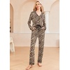 Ekouaer Women’s Pajamas Long Sleeve Loungewear Casual Button Down Pjs | Soft Sleepwear,Notch Collar,Elastic Waist Pants with Side Pockets,Adjustable Drawstring,Pajama Party,Maternity,Postpartum(Leopard)