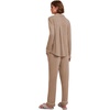 Ekouaer Women’s Pajamas Long Sleeve Loungewear Casual Button Down Pjs | Soft Sleepwear,Notch Collar,Elastic Waist Pants with Side Pockets,Adjustable Drawstring,Pajama Party,Maternity,Postpartum(Light Brown)
