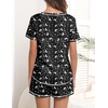 Ekouaer Women’s Pajamas Sets Short Sleeve Pjs Two Piece Sleepwear Casual Lounge Sets With Pockets(Black Moon Star)