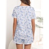 Ekouaer Women’s Pajamas Sets Short Sleeve Pjs Two Piece Sleepwear Casual Lounge Sets With Pockets(Blue Butterfly)