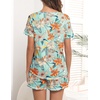 Ekouaer Women’s Pajamas Sets Short Sleeve Pjs Two Piece Sleepwear Casual Lounge Sets With Pockets(Blue Floral)