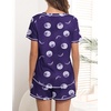 Ekouaer Women’s Pajamas Sets Short Sleeve Pjs Two Piece Sleepwear Casual Lounge Sets With Pockets(Blue Moon)