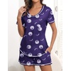 Ekouaer Women’s Pajamas Sets Short Sleeve Pjs Two Piece Sleepwear Casual Lounge Sets With Pockets(Blue Moon)
