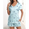 Ekouaer Women’s Pajamas Sets Short Sleeve Pjs Two Piece Sleepwear Casual Lounge Sets With Pockets(Blue Moon Star)