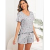 Ekouaer Women’s Pajamas Sets Short Sleeve Pjs Two Piece Sleepwear Casual Lounge Sets With Pockets(Coffee Cup)