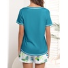 Ekouaer Women’s Pajamas Sets Short Sleeve Pjs Two Piece Sleepwear Casual Lounge Sets With Pockets(Green Plant-2)