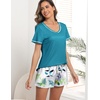 Ekouaer Women’s Pajamas Sets Short Sleeve Pjs Two Piece Sleepwear Casual Lounge Sets With Pockets(Green Plant-2)