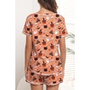 Ekouaer Women’s Pajamas Sets Short Sleeve Pjs Two Piece Sleepwear Casual Lounge Sets With Pockets(Halloween Pumpkin)