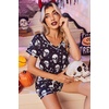 Ekouaer Women’s Pajamas Sets Short Sleeve Pjs Two Piece Sleepwear Casual Lounge Sets With Pockets(Halloween Skull)