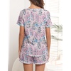 Ekouaer Women’s Pajamas Sets Short Sleeve Pjs Two Piece Sleepwear Casual Lounge Sets With Pockets(Leaf)