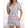 Ekouaer Women’s Pajamas Sets Short Sleeve Pjs Two Piece Sleepwear Casual Lounge Sets With Pockets(Leaf)