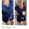 Ekouaer Women’s Pajamas Sets Short Sleeve Pjs Two Piece Sleepwear Casual Lounge Sets With Pockets(Navy Blue)
