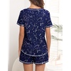 Ekouaer Women’s Pajamas Sets Short Sleeve Pjs Two Piece Sleepwear Casual Lounge Sets With Pockets(Navy Blue Star)