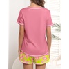 Ekouaer Women’s Pajamas Sets Short Sleeve Pjs Two Piece Sleepwear Casual Lounge Sets With Pockets(Peach Pink Floral)
