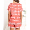 Ekouaer Women’s Pajamas Sets Short Sleeve Pjs Two Piece Sleepwear Casual Lounge Sets With Pockets(Wave)