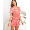 Ekouaer Women’s Pajamas Sets Short Sleeve Pjs Two Piece Sleepwear Casual Lounge Sets With Pockets(Wave)
