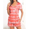 Ekouaer Women’s Pajamas Sets Short Sleeve Pjs Two Piece Sleepwear Casual Lounge Sets With Pockets(Wave)