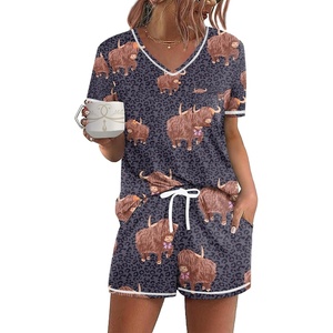 Ekouaer Women’s Pajamas Sets Short Sleeve Pjs Two Piece Sleepwear Casual Lounge Sets With Pockets(Cow Leopard)