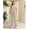 Ekouaer 2 Piece Sets for Women Lounge Set Airport Fall Travel Outfits 2026 | Pleated Top, Long Sleeve, Wide Leg Pants, Casual Tracksuit Matching Sets, Cozy Sweatsuits Vacation Fashion Women Clothing(Beige)